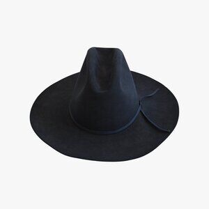 (VINTAGE) RESISTOL | 4X FELT "LAS VEGAS" NAVY WESTERN COWBOY HAT MADE IN USA